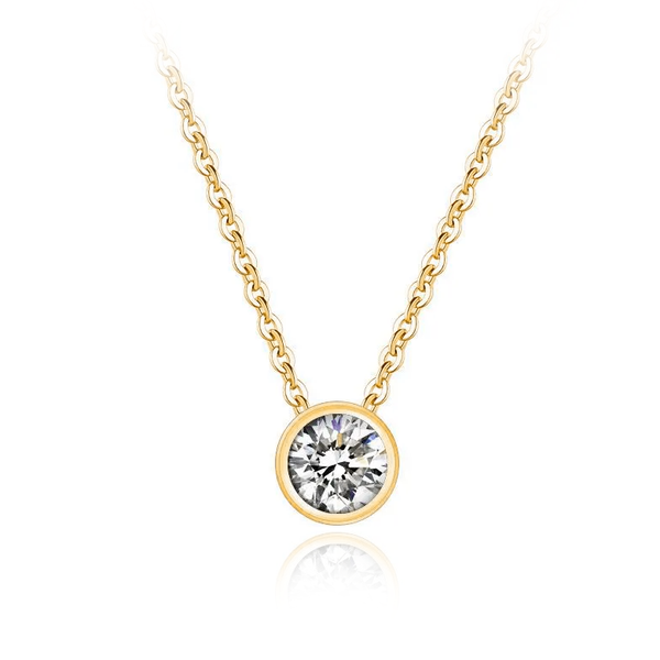 9CT YELLOW GOLD CZ SLIDER NECKLACE