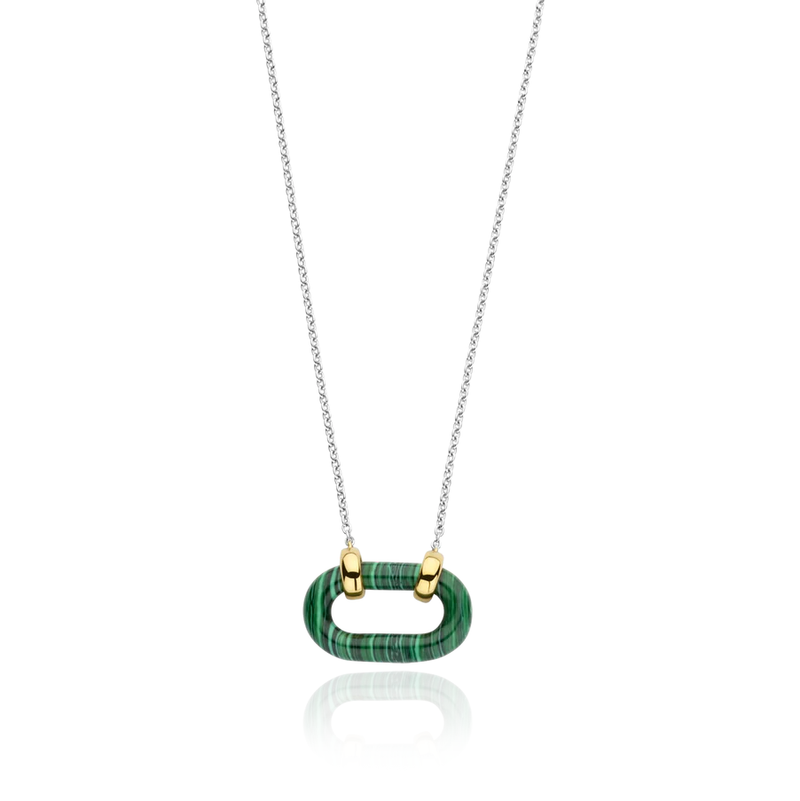 ti sento milano yellow gold malachite ring pendant necklace