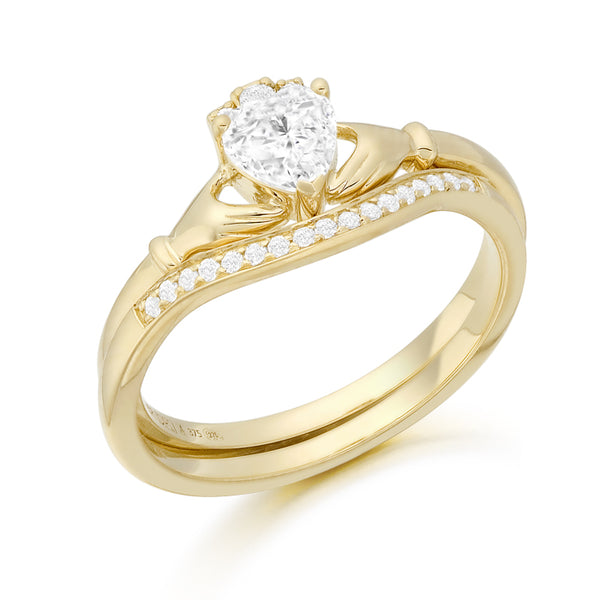 9ct Gold Claddagh Ring Set