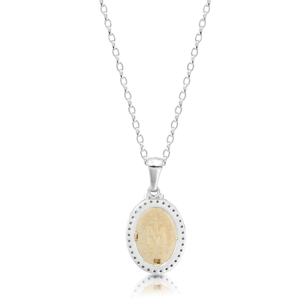 9ct Yellow Gold CZ Miraculous Medal