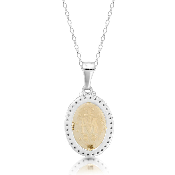 9ct Yellow Gold CZ Miraculous Medal