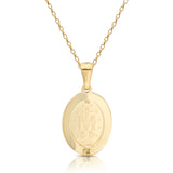 9ct Yellow Gold Miraculous Medal with Milgrain Edge