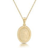 9ct Yellow Gold Miraculous Medal with Milgrain Edge