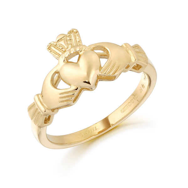 9K Gold Ladies Plain Claddagh Ring