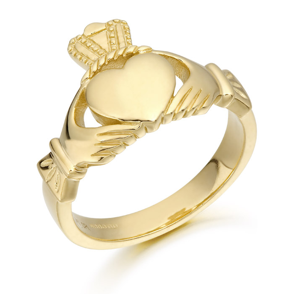 9ct Gold Plain Gents Claddagh Ring