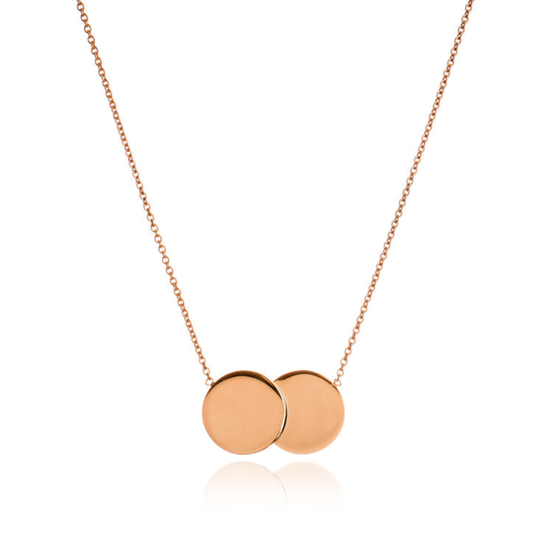 9ct Rose Gold Double Disc Necklace