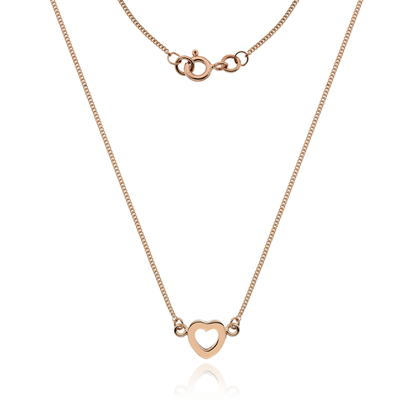 9 carat Rose Gold Heart Silhouette Necklace