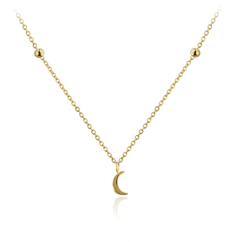 9 carat Yellow Gold Small Crescent Necklace