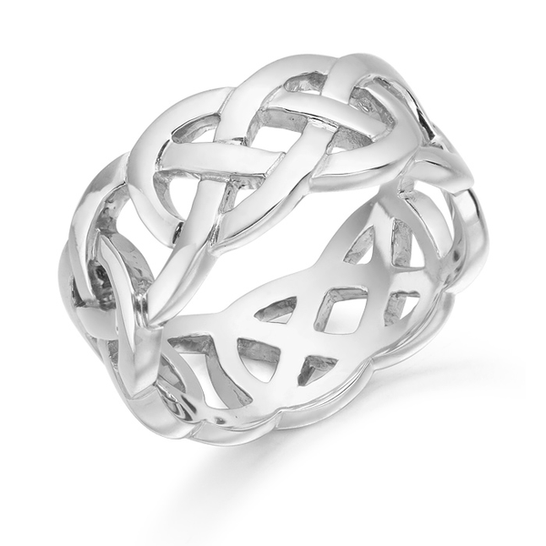 9ct White Gold Celtic Wedding Band