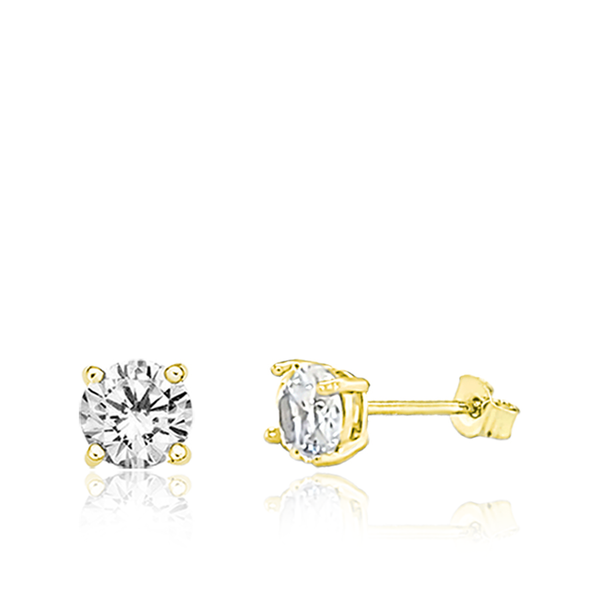 9ct Yellow Gold 5mm CZ Stud Earring