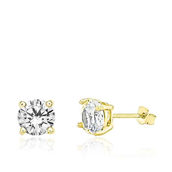 9ct Yellow Gold 6mm CZ Stud Earring