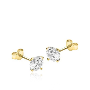 9 carat yellow gold cz cubic zirconia stones stud earrings