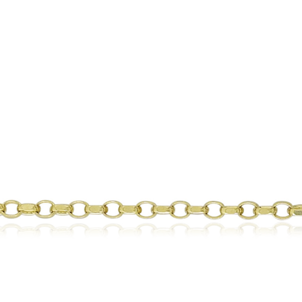 9 carat Yellow Gold Belcher Oval Filed Chain Necklace