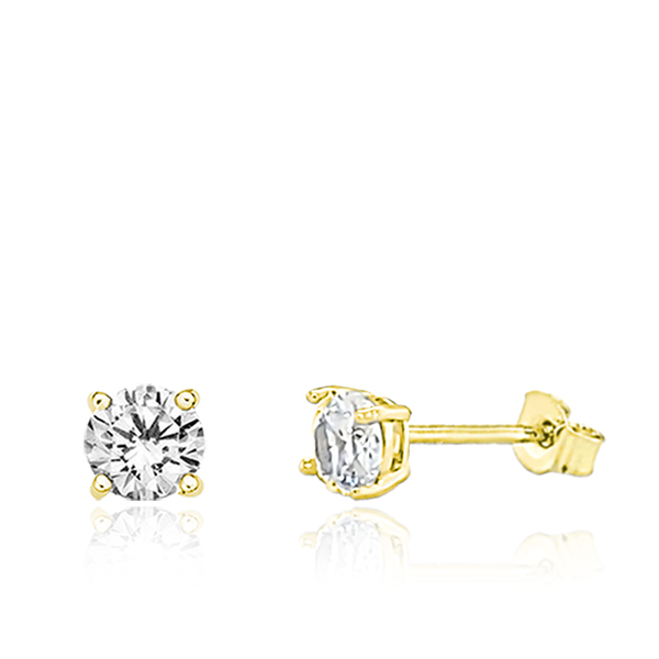 9ct Yellow Gold 3mm CZ Stud Earring