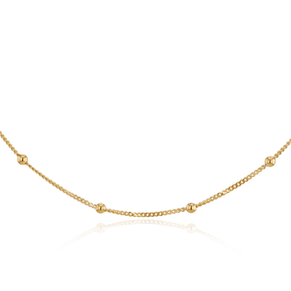 9 carat yellow gold curn ball chain necklace