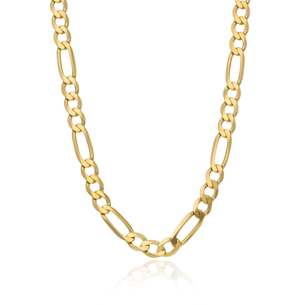 9 carat yellow gold figaro chain necklace