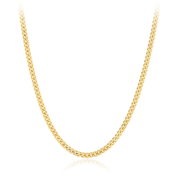 9 carat yellow gold curb chain necklace