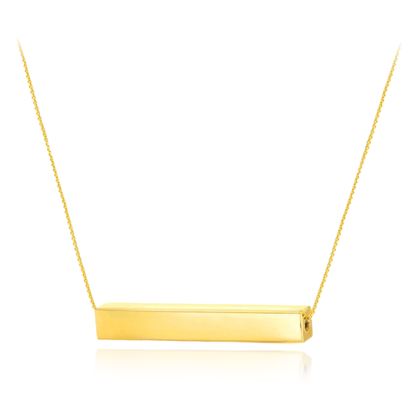 Yellow Gold Plated Horizontal Bar Necklace