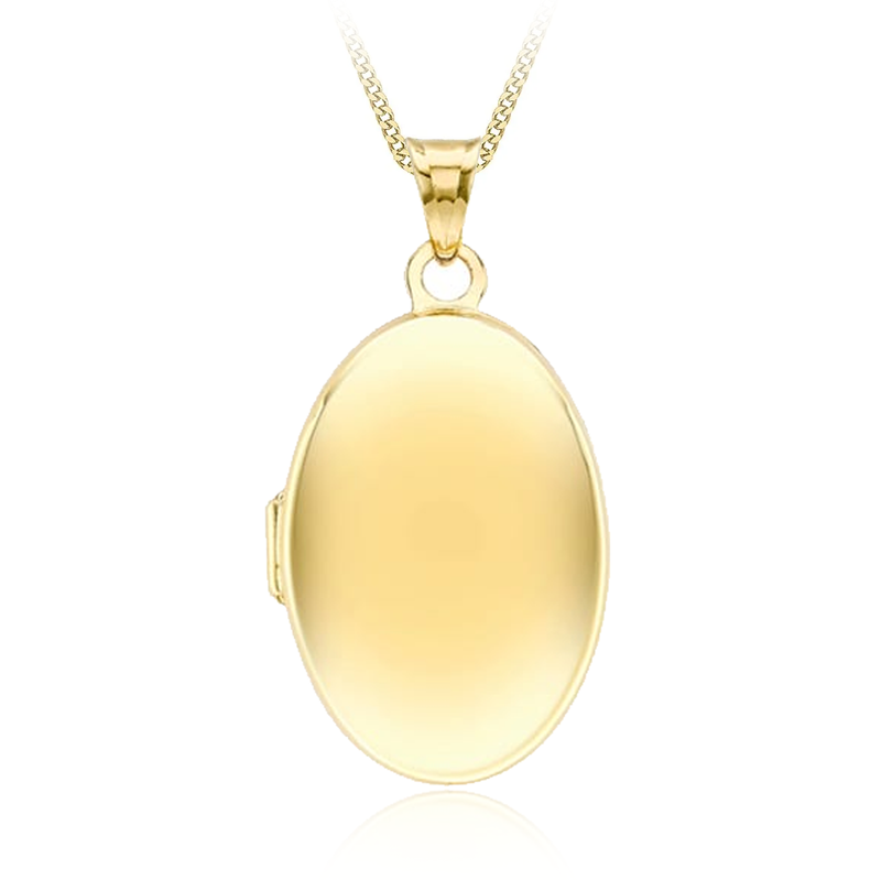 9 carat Yellow Gold 17.5mm x 33.5mm Polished Oval Locket