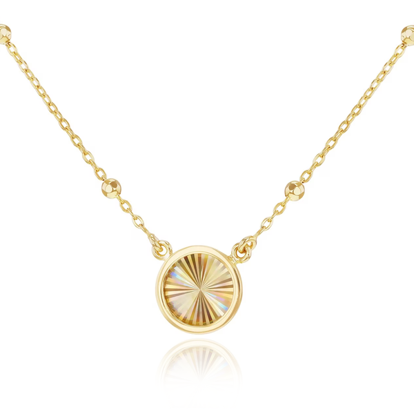 9ct Yellow Gold Rainbow Circle Adjustable Trace and Ball Necklace