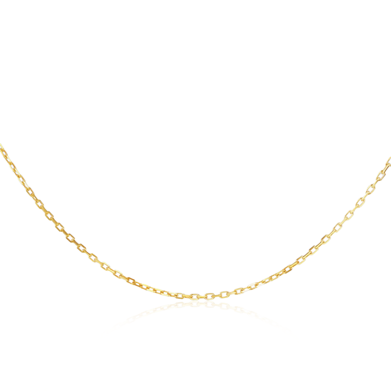 9ct Yellow Gold Diamond Cut Trace Chain