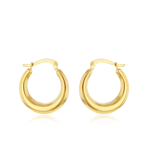 9ct Yellow Gold Tapered 19mm Creole Earrings
