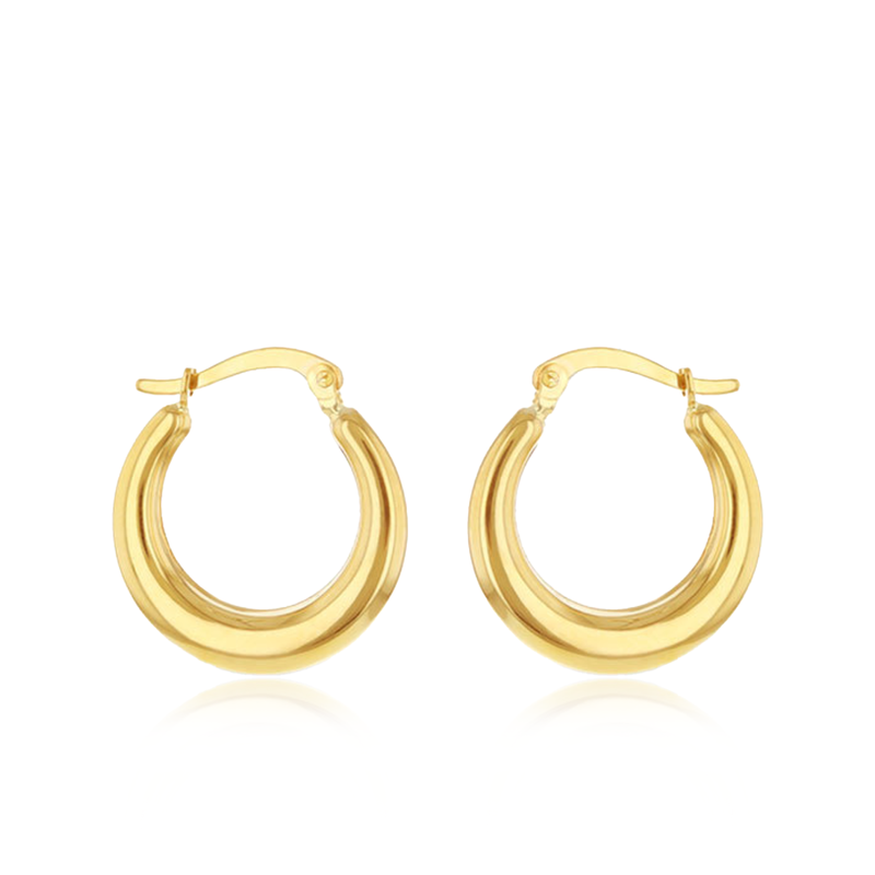 9ct Yellow Gold Tapered 19mm Creole Earrings