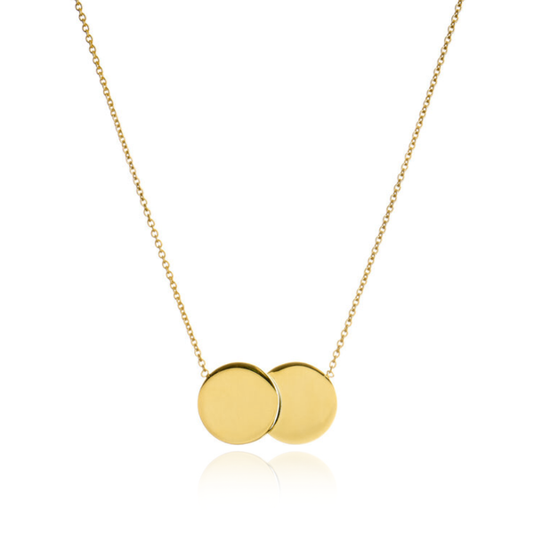 9ct Yellow Gold Double Disc Necklace