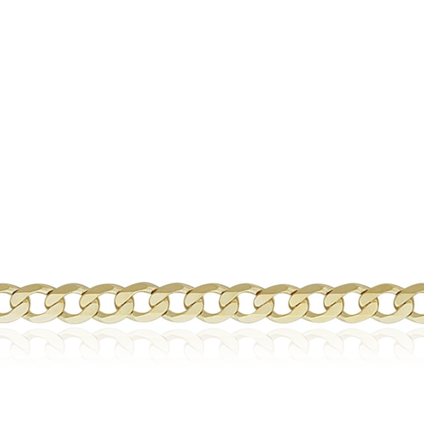 9 carat yellow gold curb chain bracelet