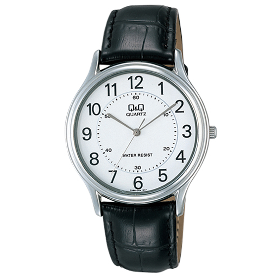 GENTS BLACK STRAP, WHITE FACE WATCH