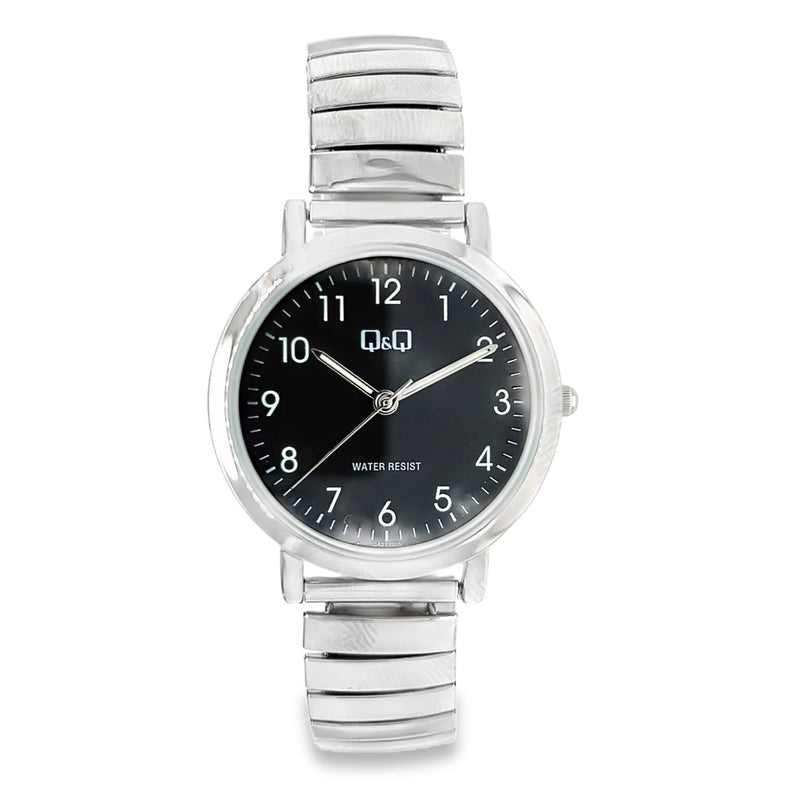 Q&Q BLACK CHROME WATCH