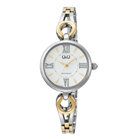 Q&Q WHITE TWO TONE WATCH