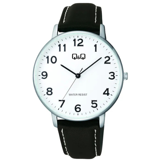 GENTS BLACK STRAP, WHITE FACE WATCH