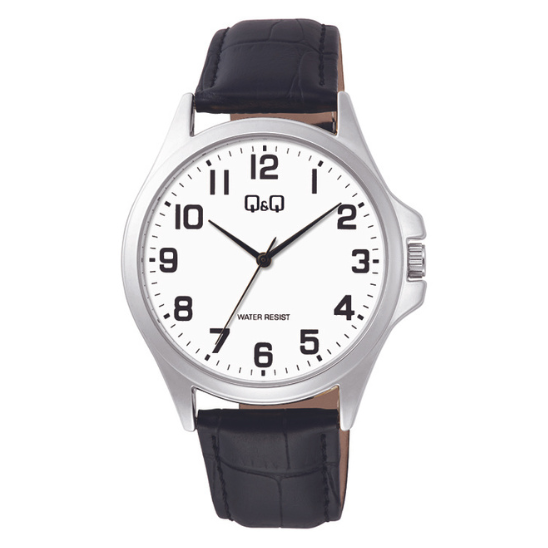 GENTS BLACK STRAP, WHITE FACE WATCH