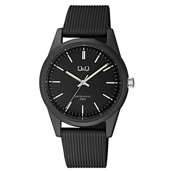 GENTS BLACK STRAP , BLACK DIAL WATCH.