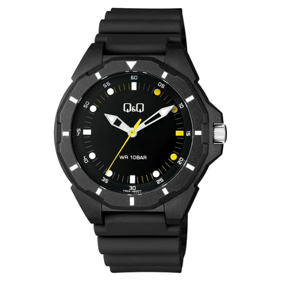 Q&Q BLACK RUBBER WATCH
