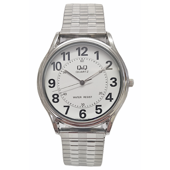GENTS CHROME EXPANDABLE BCT, WHITE FACE WATCH