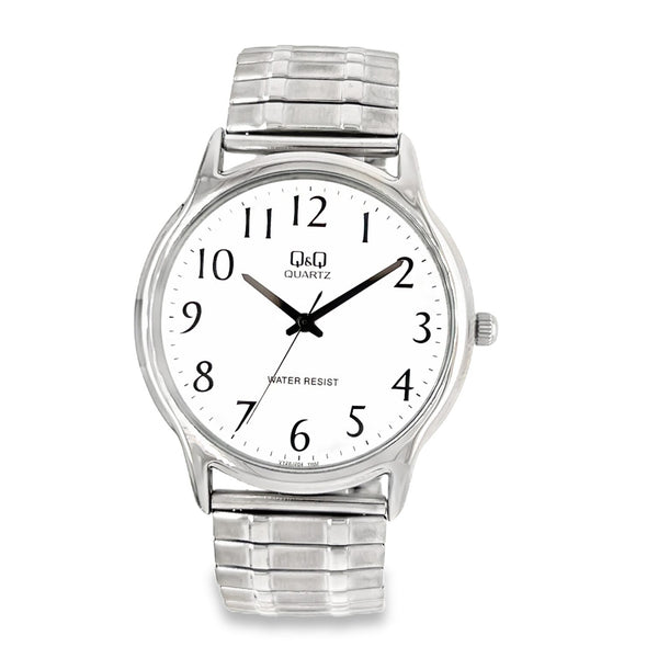 Q&Q WHITE STEEL WATCH