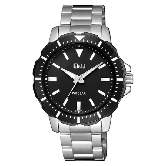 Q&Q BLACK STEEL WATCH