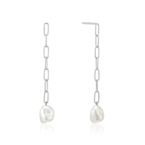 Ania Haie "Silver Pearl Chunky Drop" Earrings