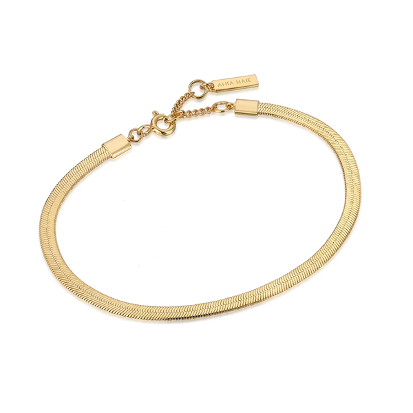 Ania Haie "Gold Flat Snake Chain" Bracelet