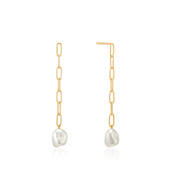 Ania Haie "Gold Pearl Chunky Drop" Earrings