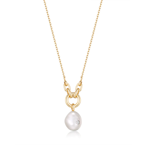 Ania Haie "Gold Pearl Sparkle Pendant" Necklace
