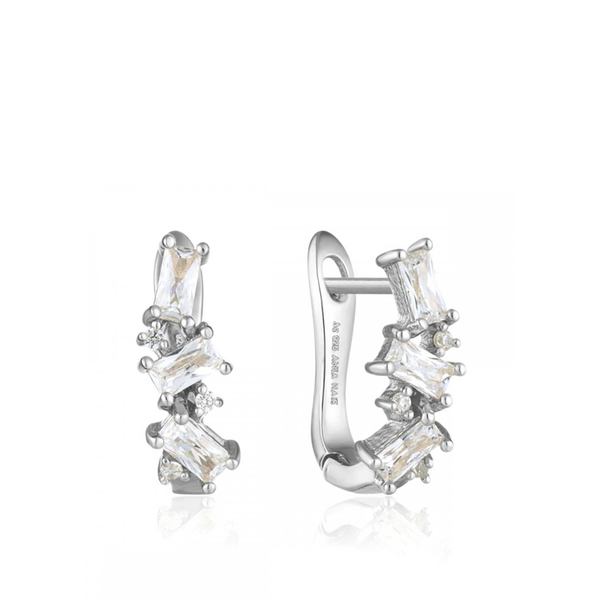 Ania Haie "Silver Cluster Huggie" Earrings