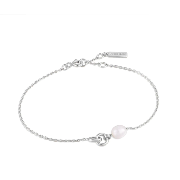 Ania Haie "Silver Pearl Link Chain" Bracelet