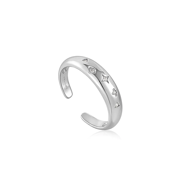 Ania Haie "Silver Scattered Stars Adjustable" Ring