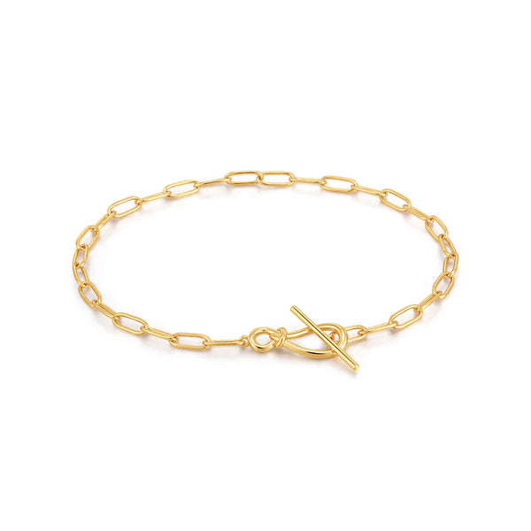 Ania Haie "Gold Knot T Bar Chain" Bracelet