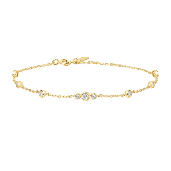 Ania Haie "Gold Sparkling Bezel CZ Station " Bracelet