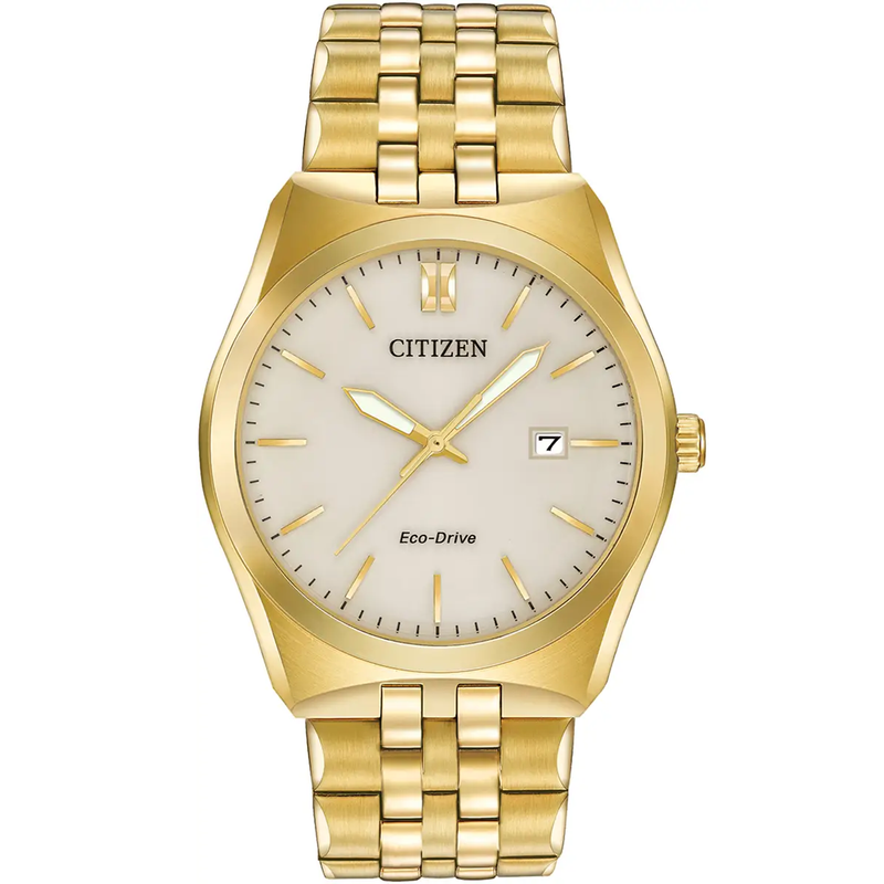 CITIZEN WHITE dial YELLOW GOLD bracelet WATCH