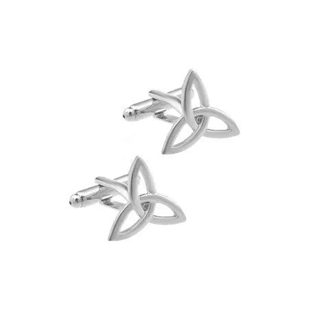 Rhodium Plated Base Metal Trinity Knot Cufflinks